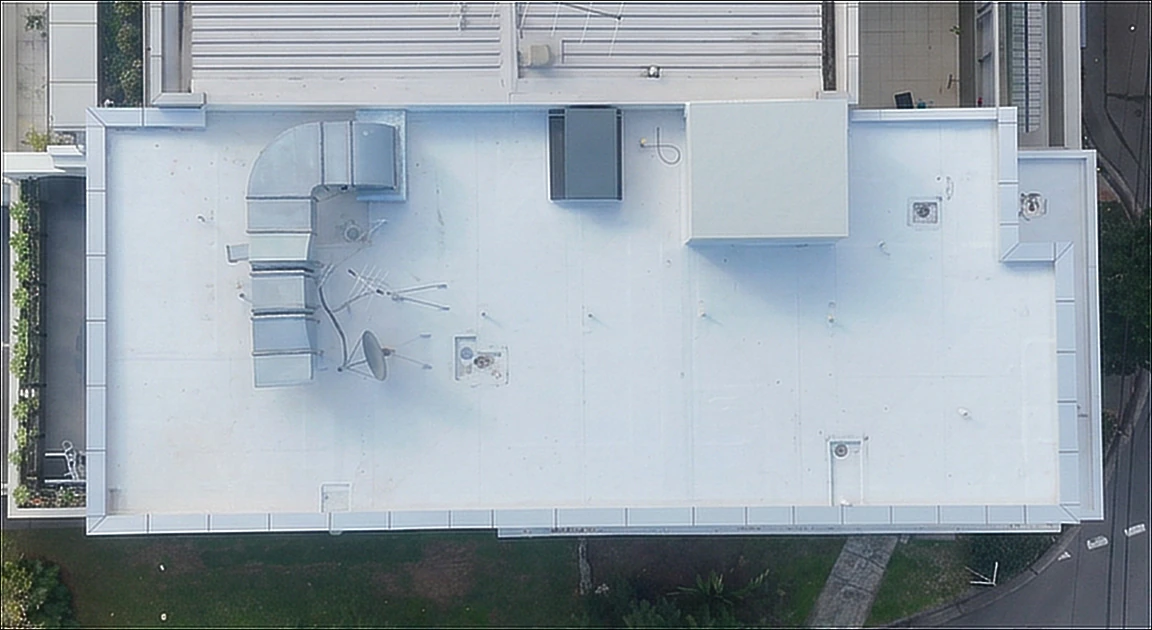 Completed roof waterproofing membrane on a Sydney strata building — common property remedial work regulated under the NSW Design and Building Practitioners Act