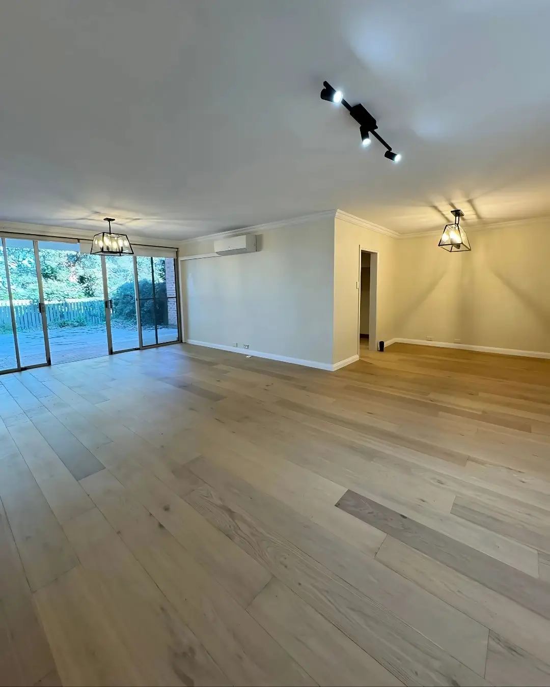 Slab remediation at Pacific Hwy, Killara — completed interior with new timber floor reinstated over the remediated slab