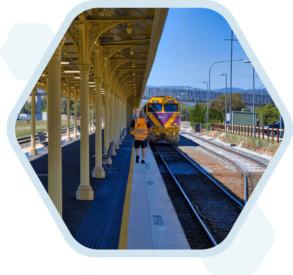 rail corridor worker on a station platform