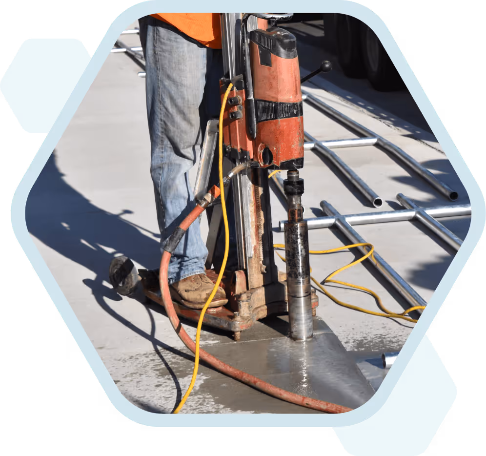 worker using specialised equipment on a construction site