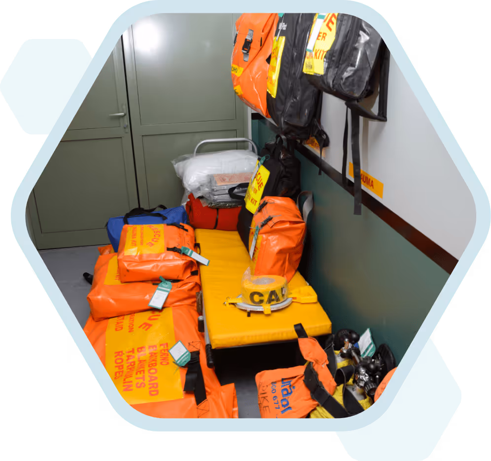 Equipment ready for workplace health training