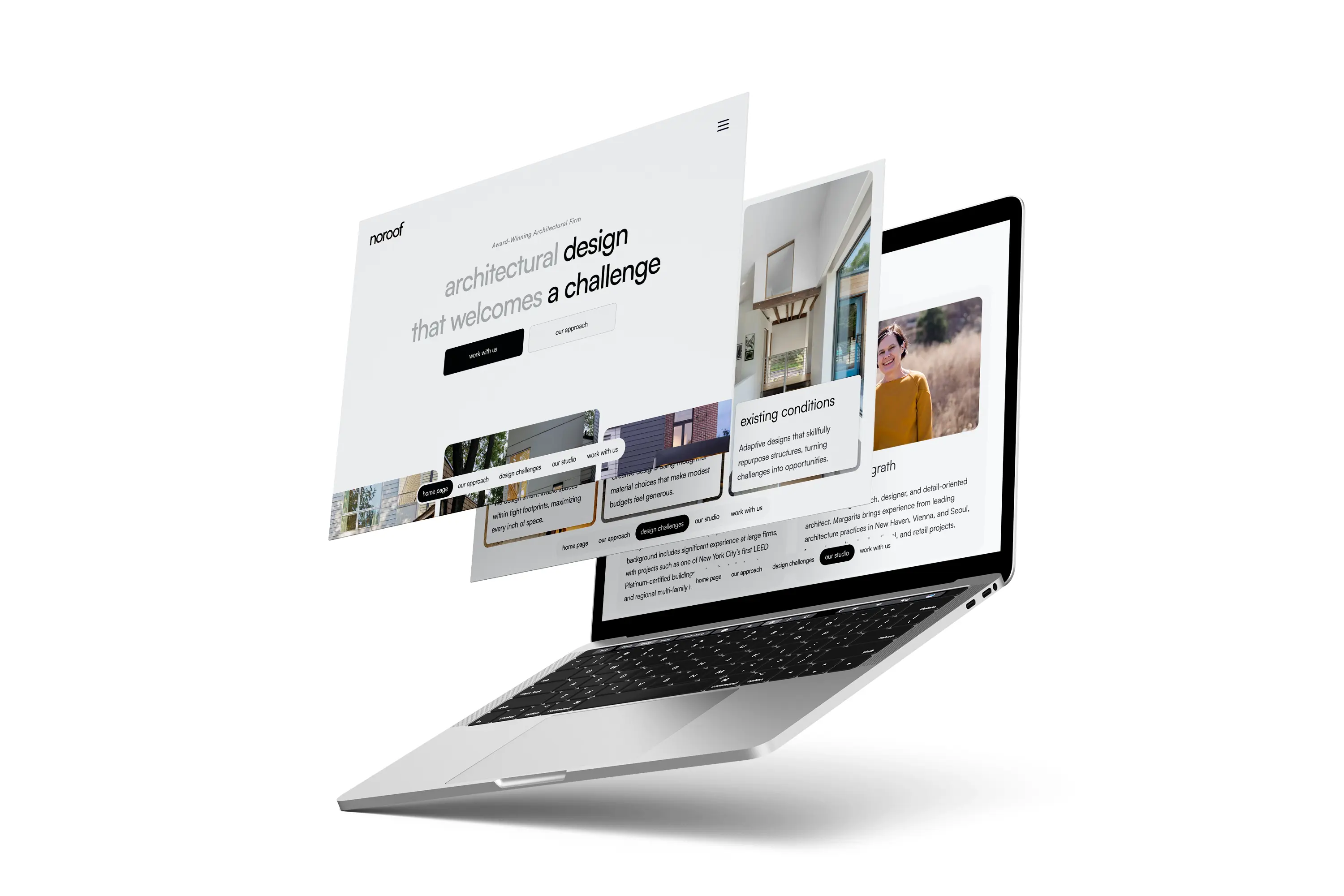 noroof architects website screenshot 1
