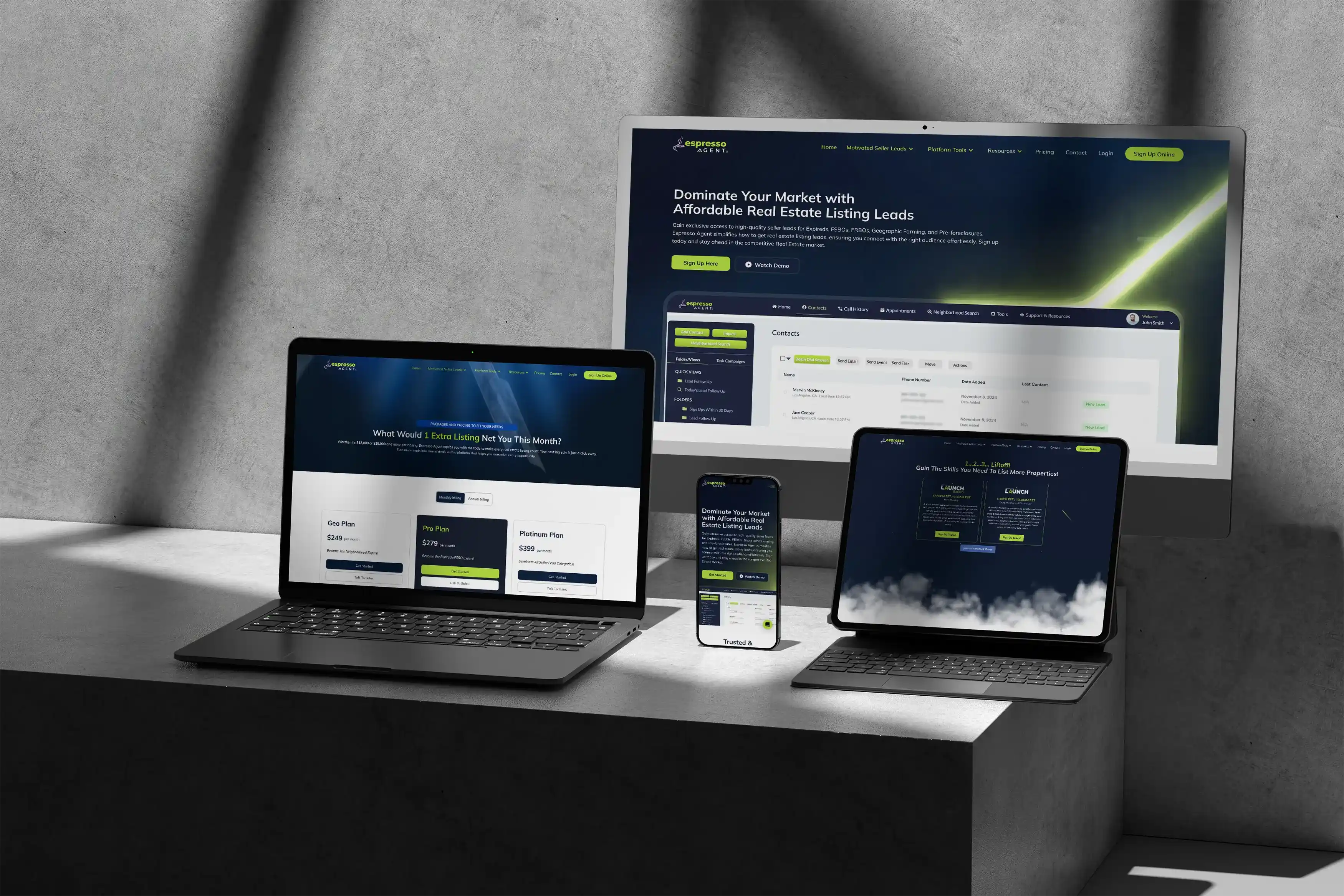Espresso Agent website screenshot 1