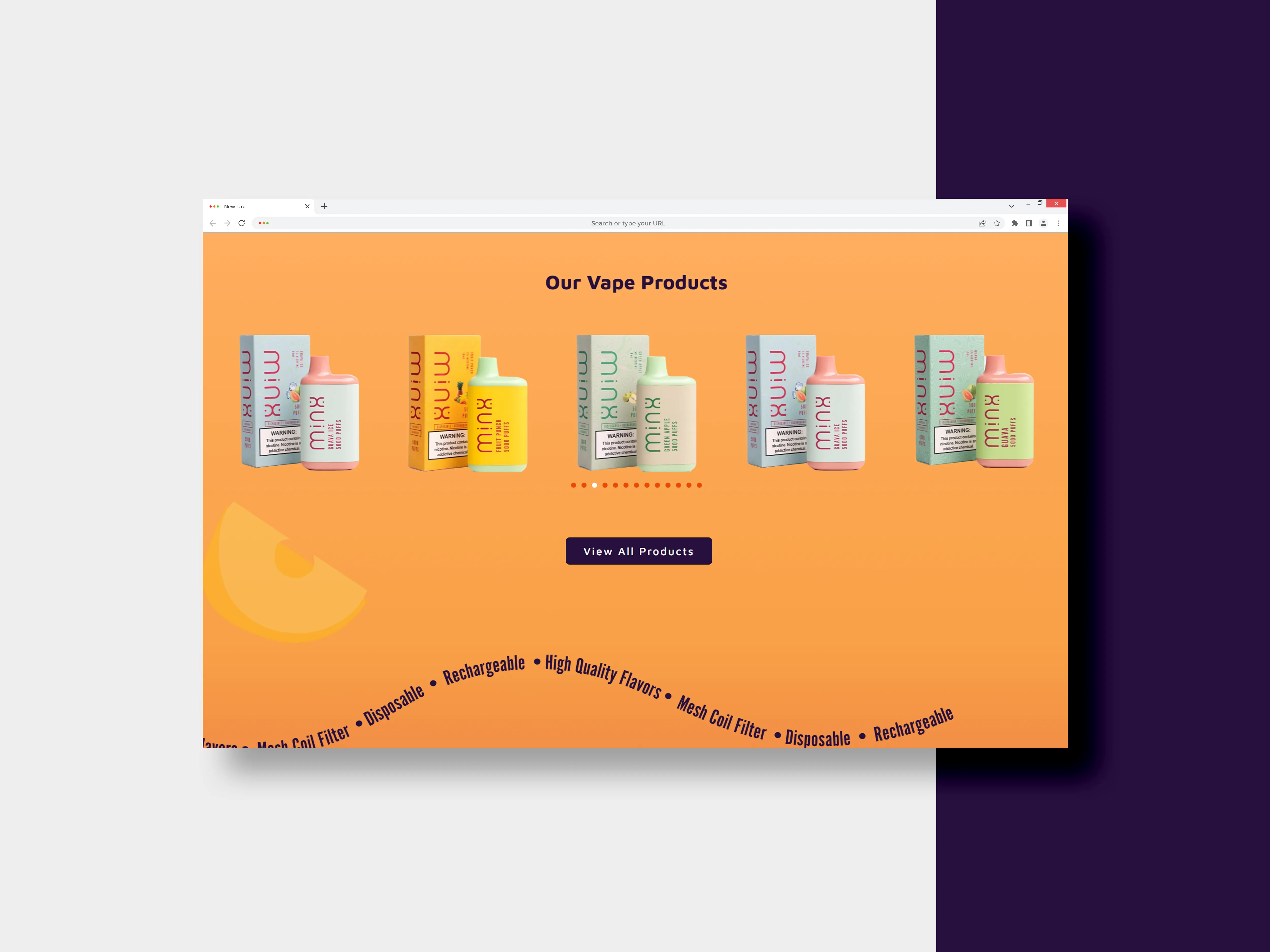 Minx Vapes website screenshot 3