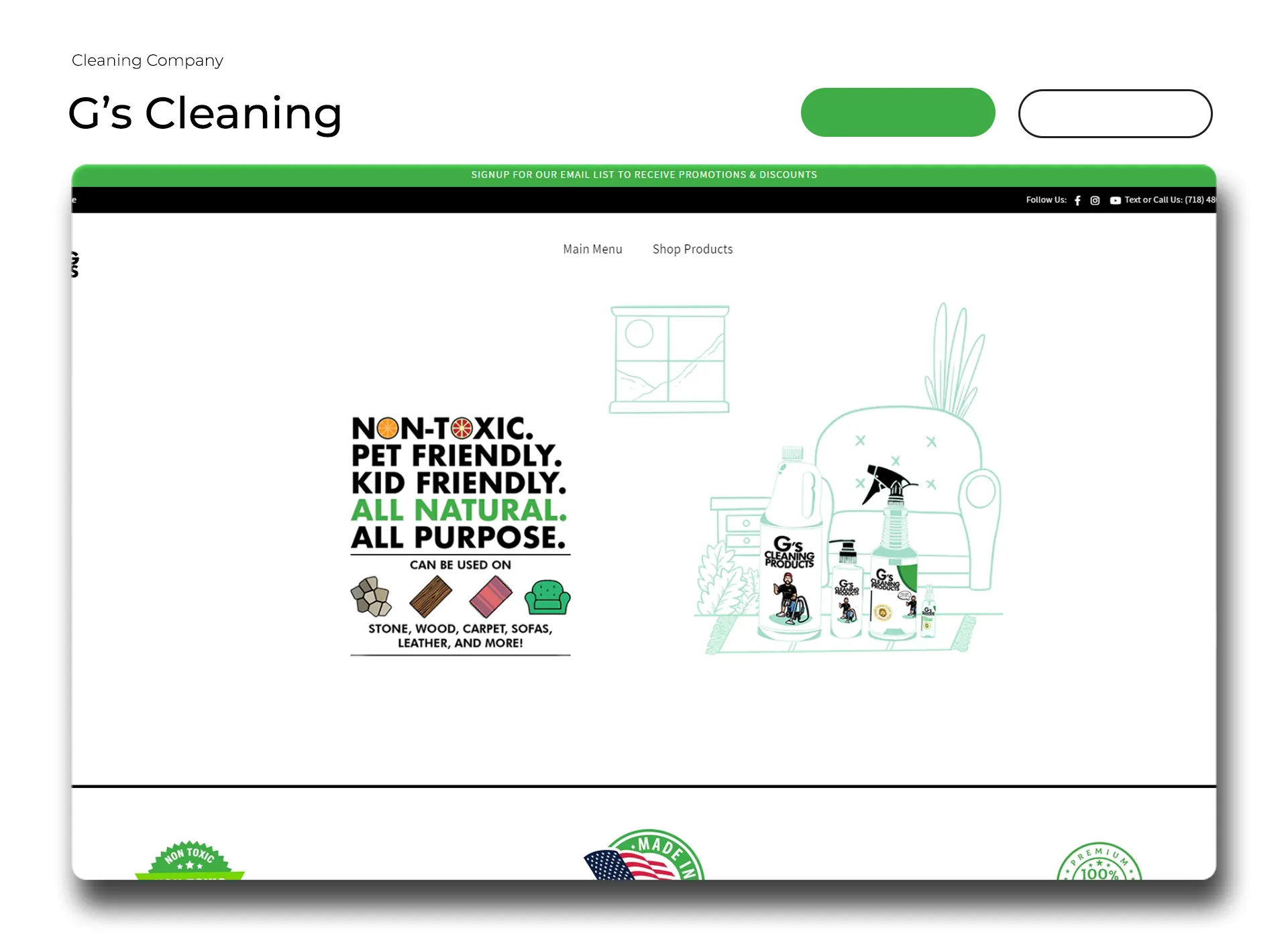 G's Cleaning website screenshot 1