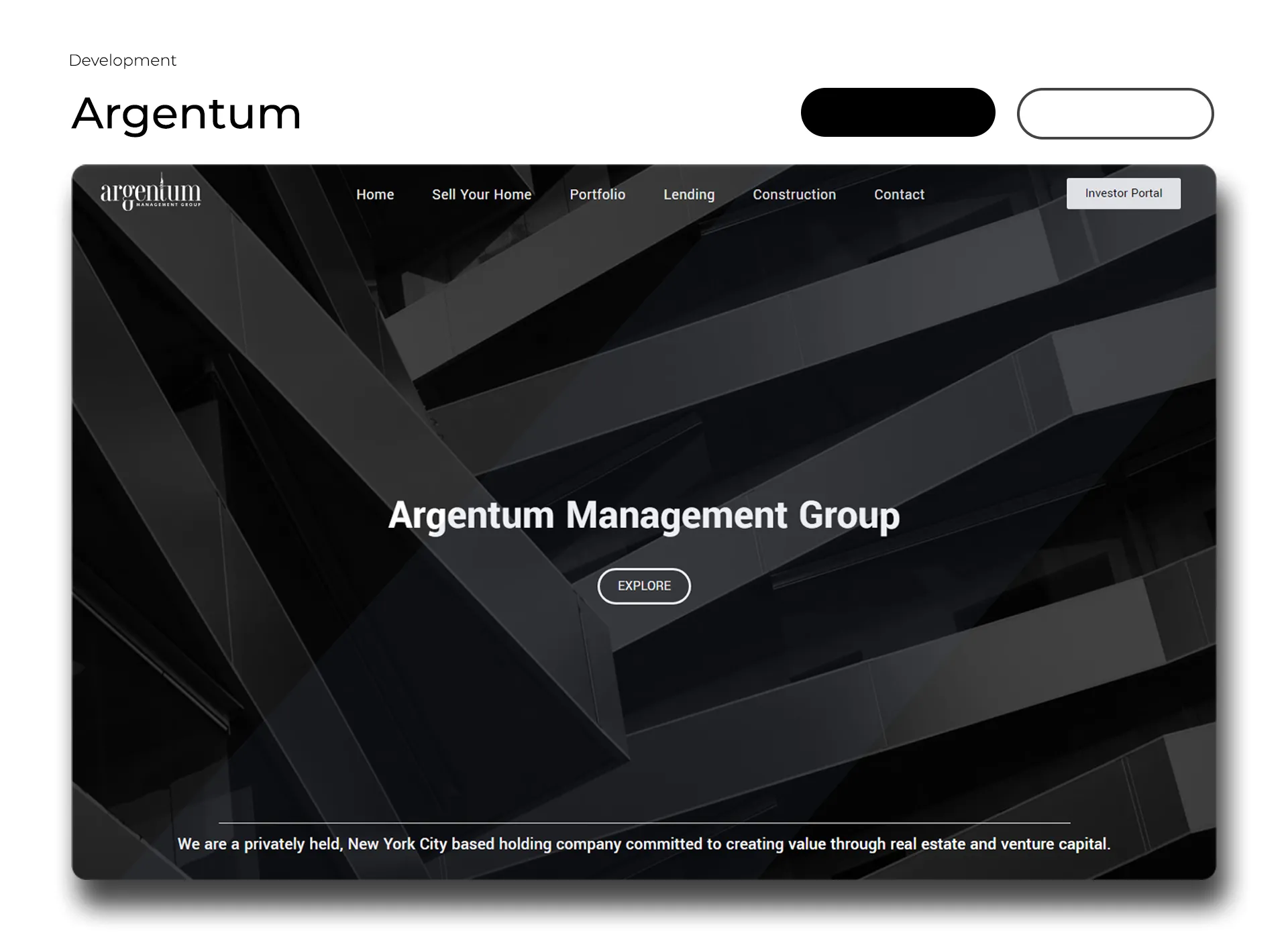 Argentum NYC website screenshot 1