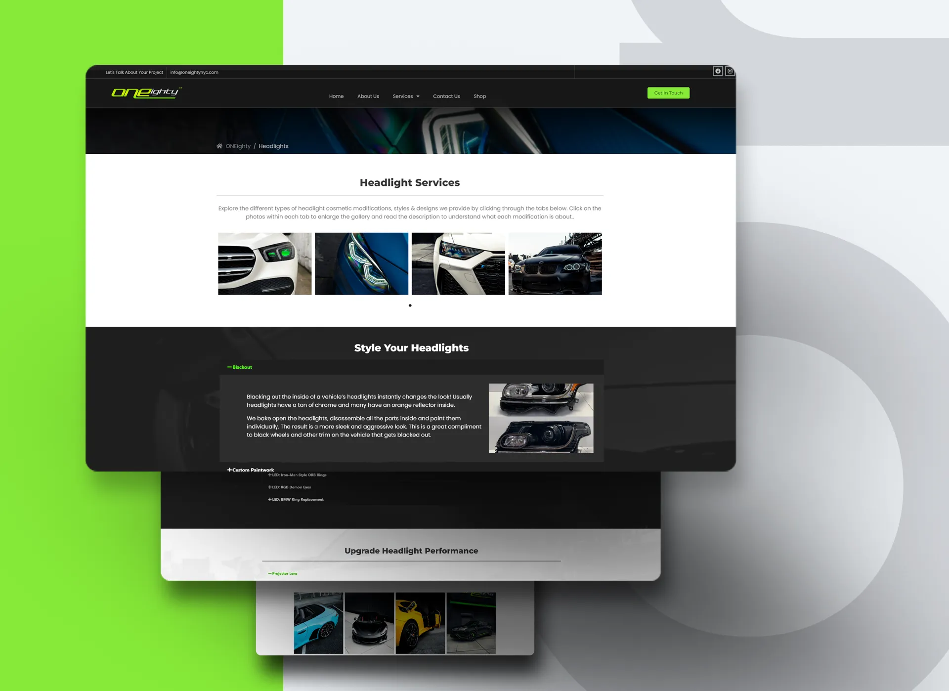 Oneighty website screenshot 3