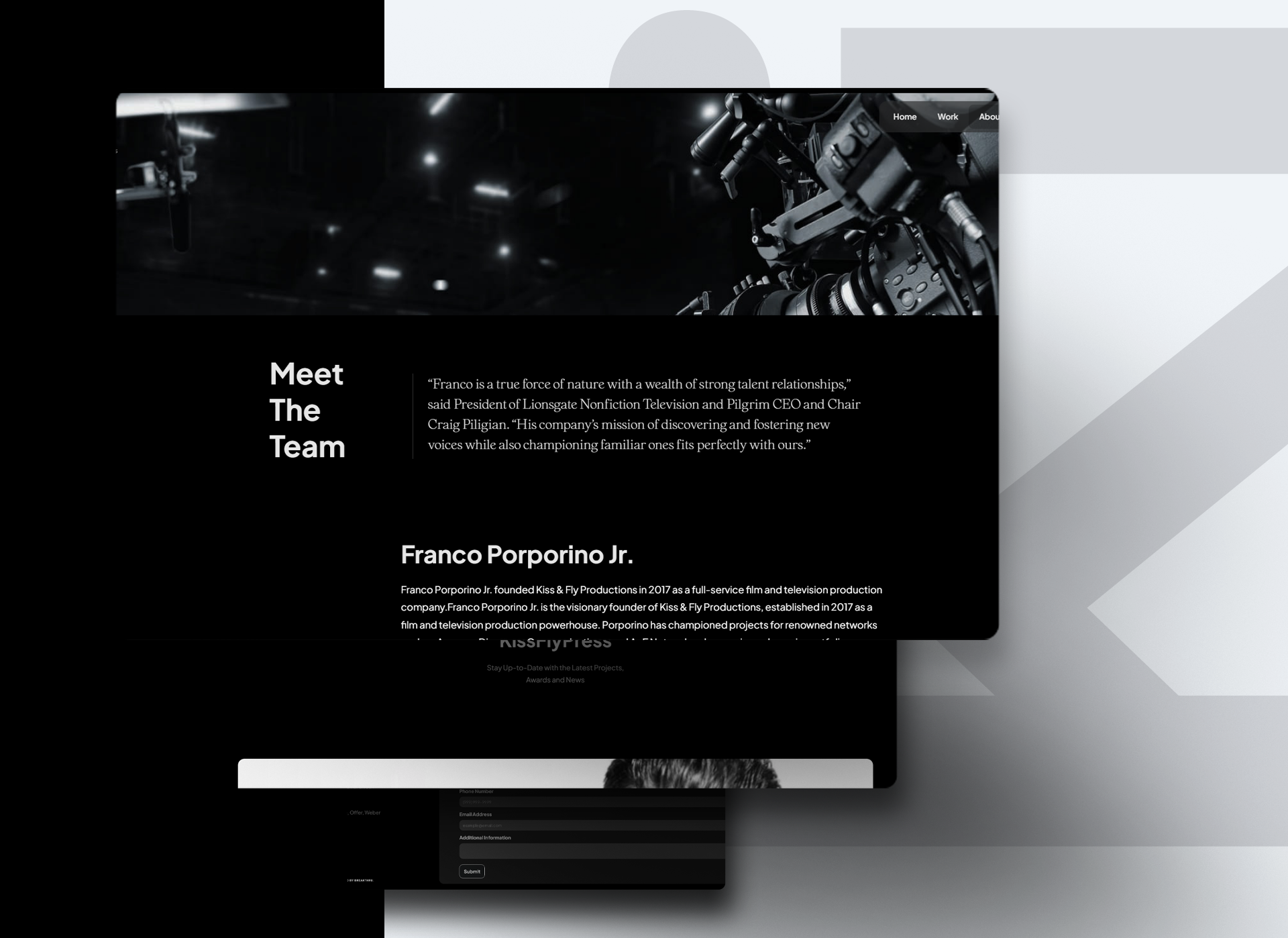Kiss & Fly Productions website screenshot 3