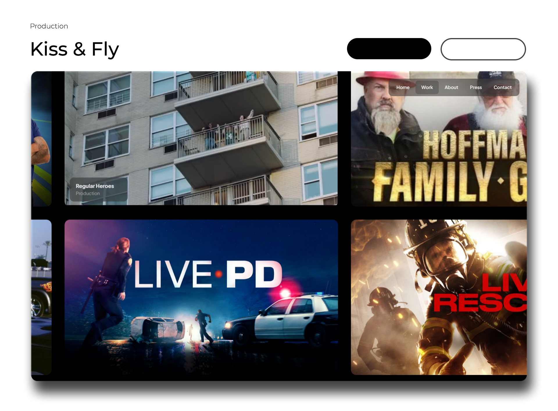 Kiss & Fly Productions website screenshot 1