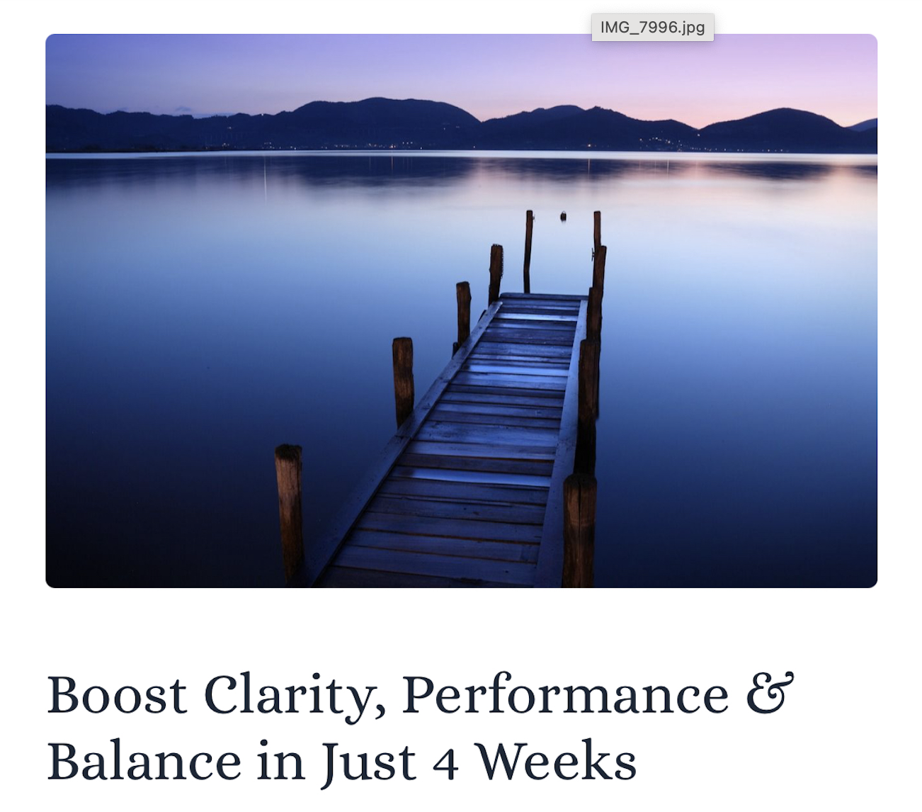 Your Infinity Balance