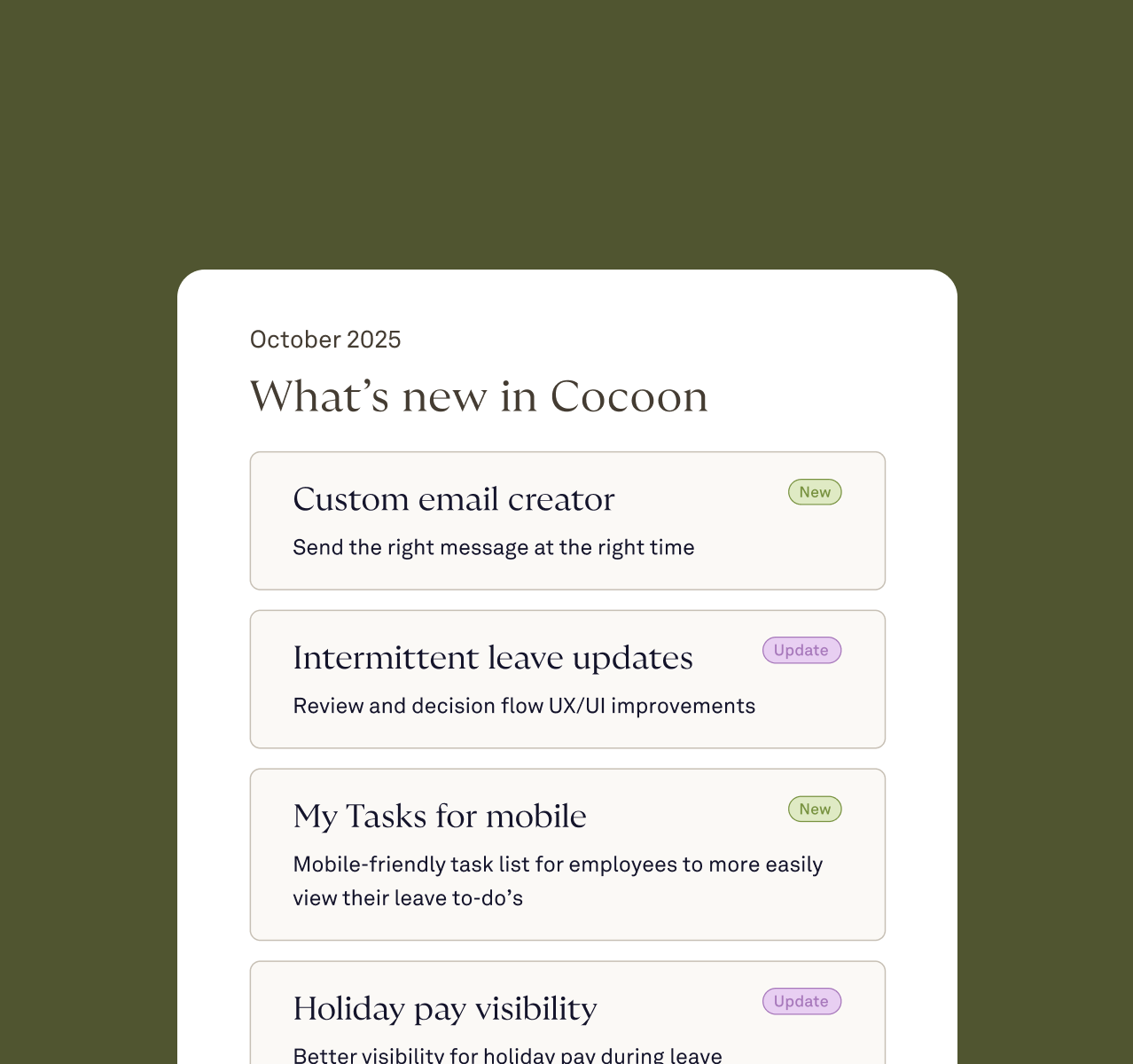 What’s new in Cocoon October 2025
