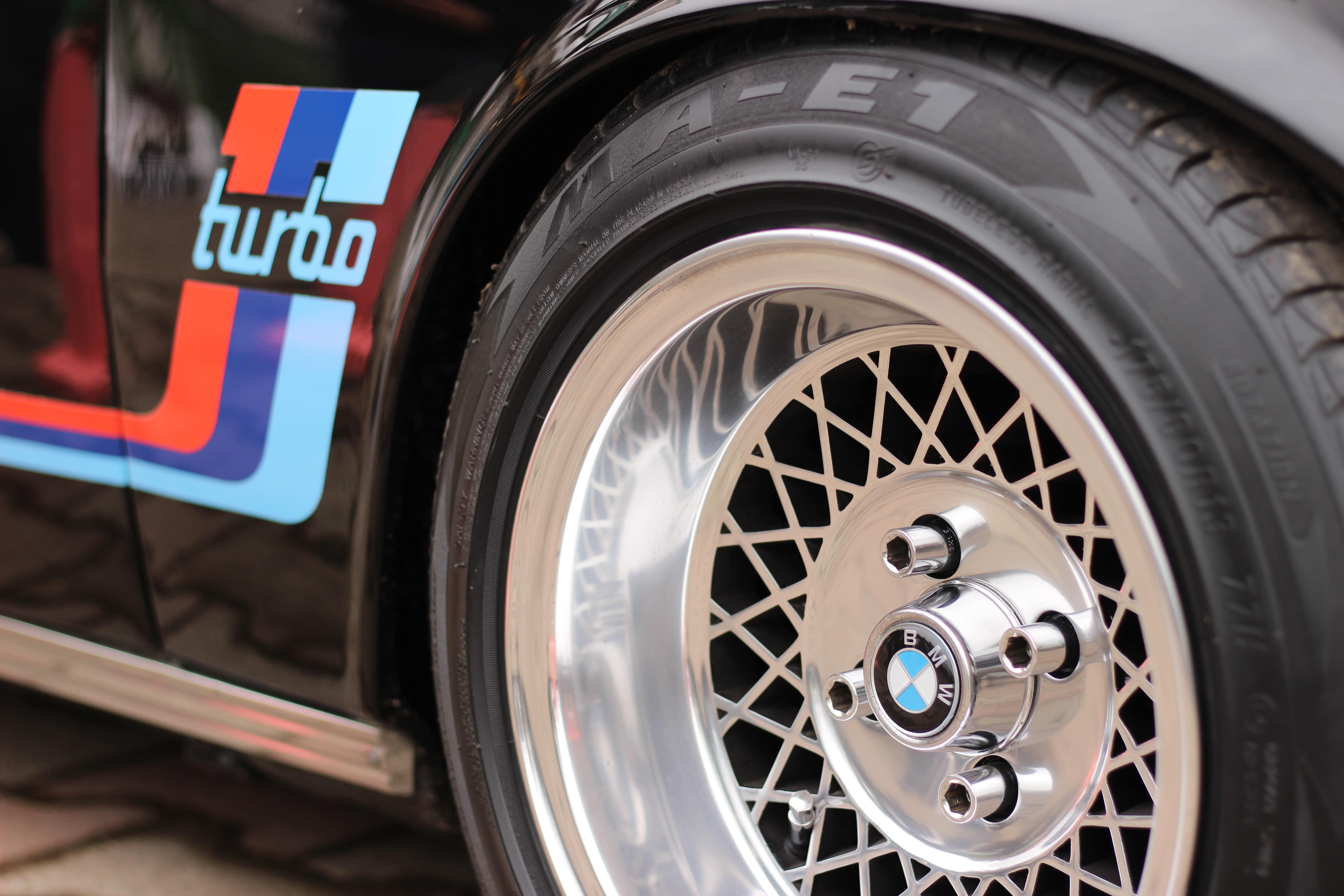 Closeup of a BMW wheel