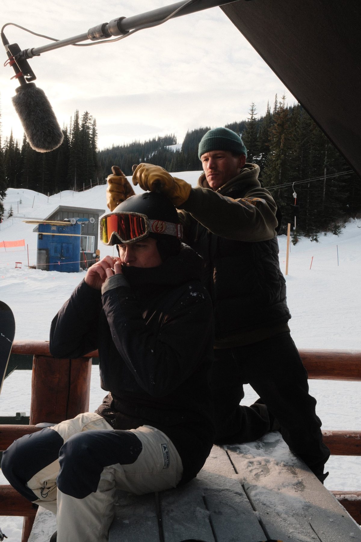 Behind the scenes: wardrobe check on the doctor's helmet at Apex