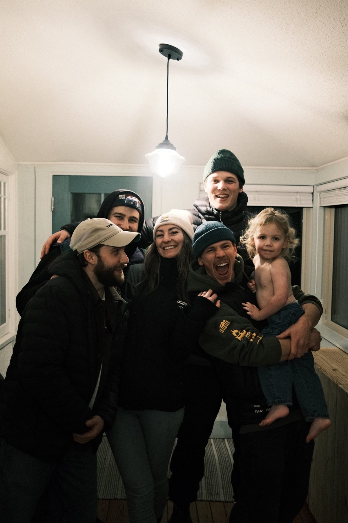The Tamarack crew and the family celebrating at wrap