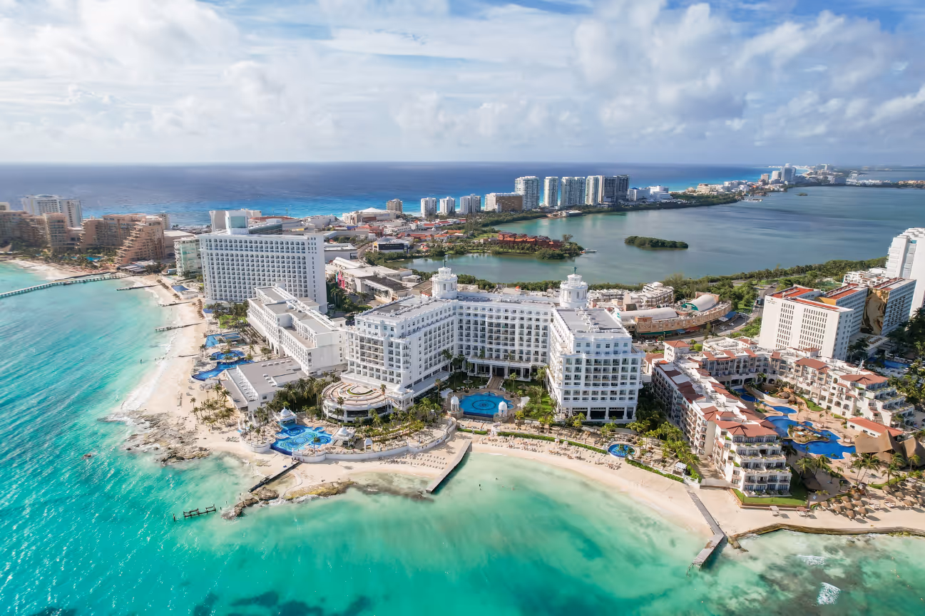 chain hotel from aerial view
