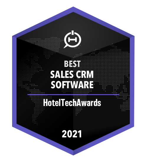 HotelTechAwards 2021 Best Sales CRM Software badge, Event Temple