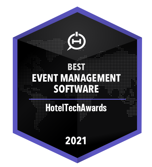 HotelTechAwards 2021 Best Event Management Software badge, Event Temple