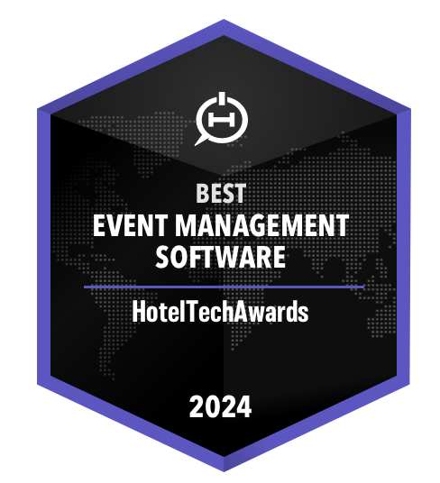 HotelTechAwards 2024 Best Event Management Software badge, Event Temple