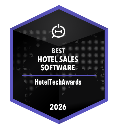 HotelTechAwards 2026 Best Hotel Sales Software badge, Event Temple