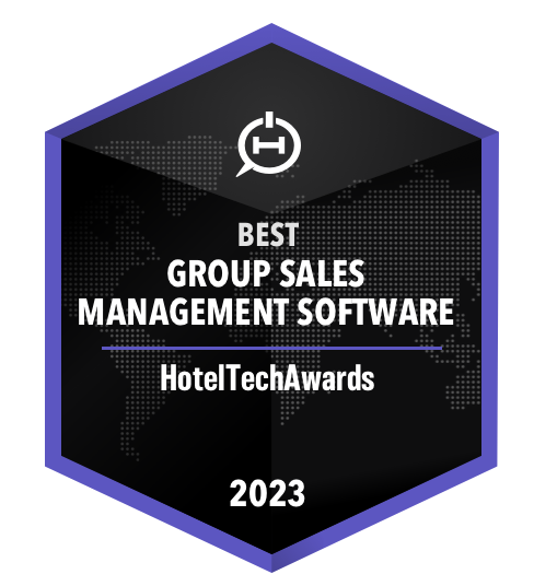 HotelTechAwards 2023 Best Group Sales Management Software badge, Event Temple