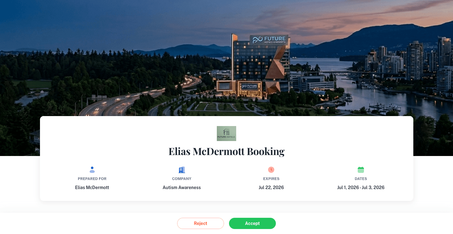 Event Temple digital hotel event proposal with online e-signature