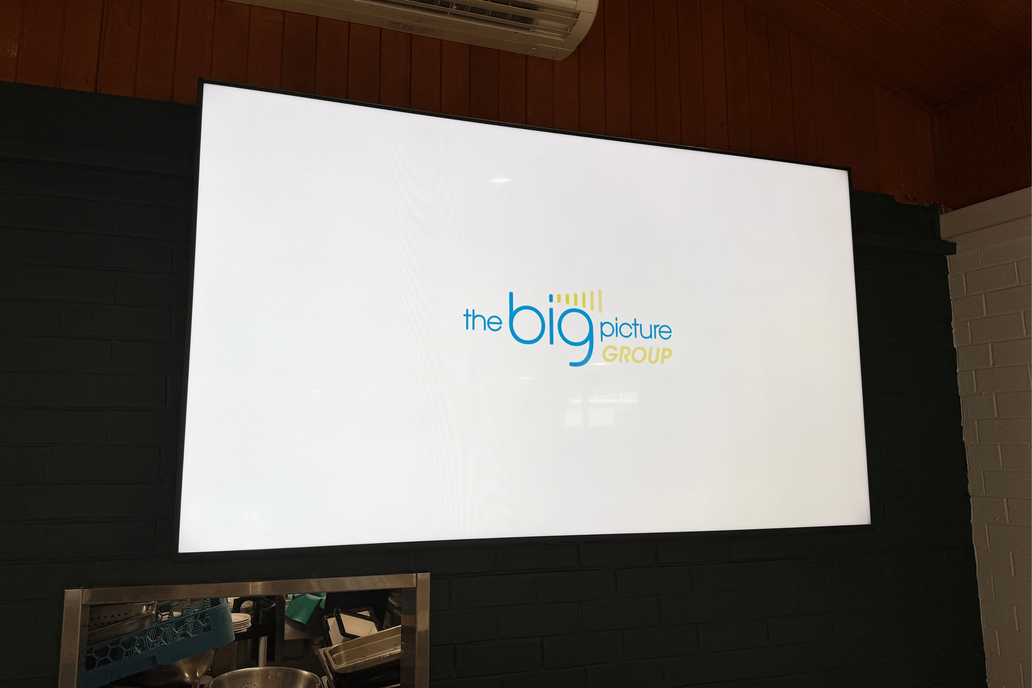 Displays either side of servery