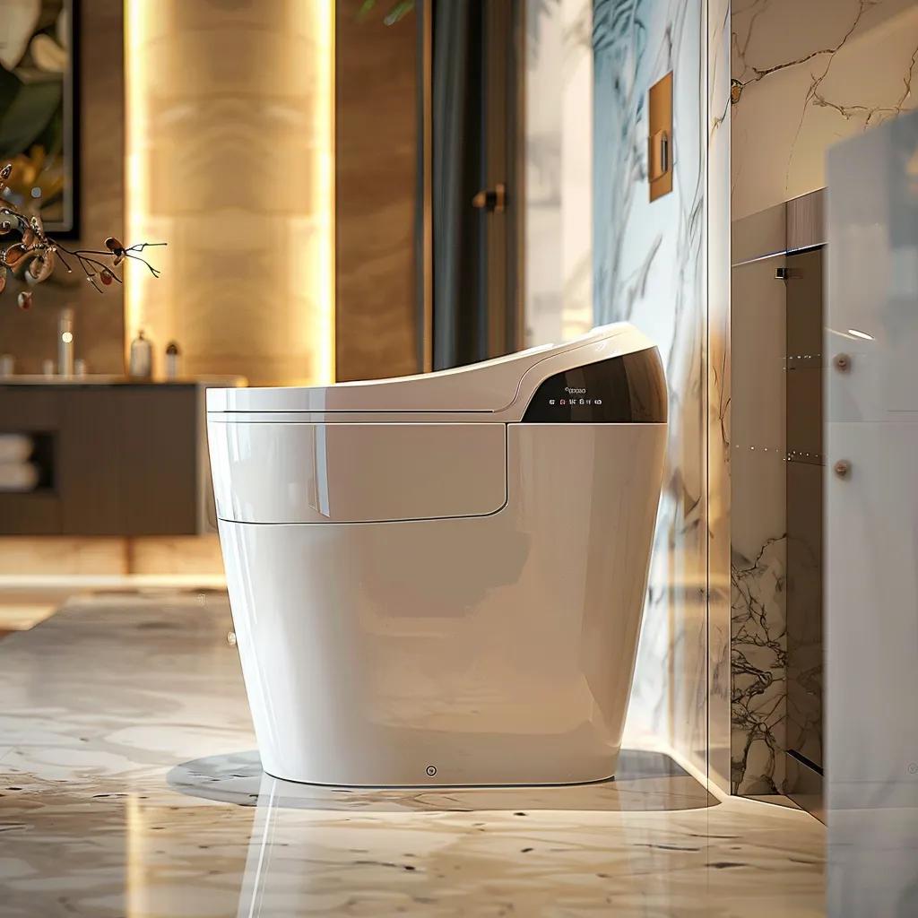 High-tech smart toilet showcasing advanced features in a contemporary bathroom
