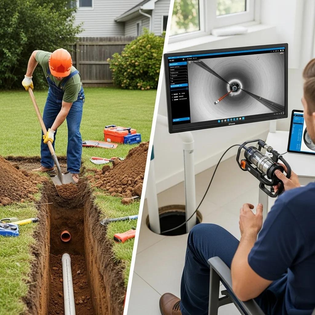 Comparison of traditional plumbing inspection and modern video inspection technology