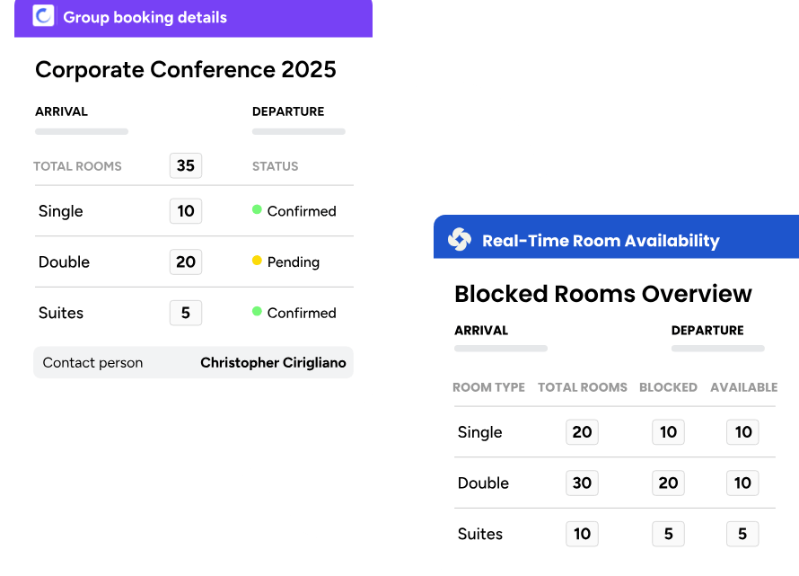A screenshot showing the Event Management Features of Event Temple