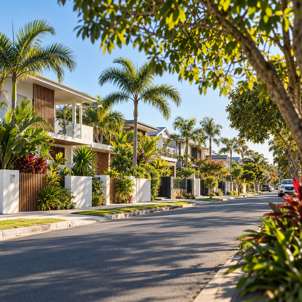 Contemporary homes on a leafy residential street, Wollongong