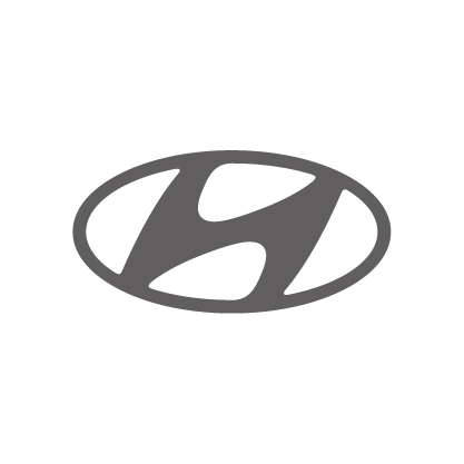 Hyundai logo in greyscale