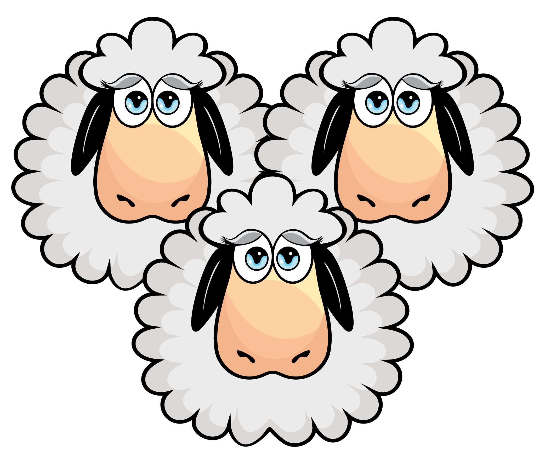 3 cartoon sheep