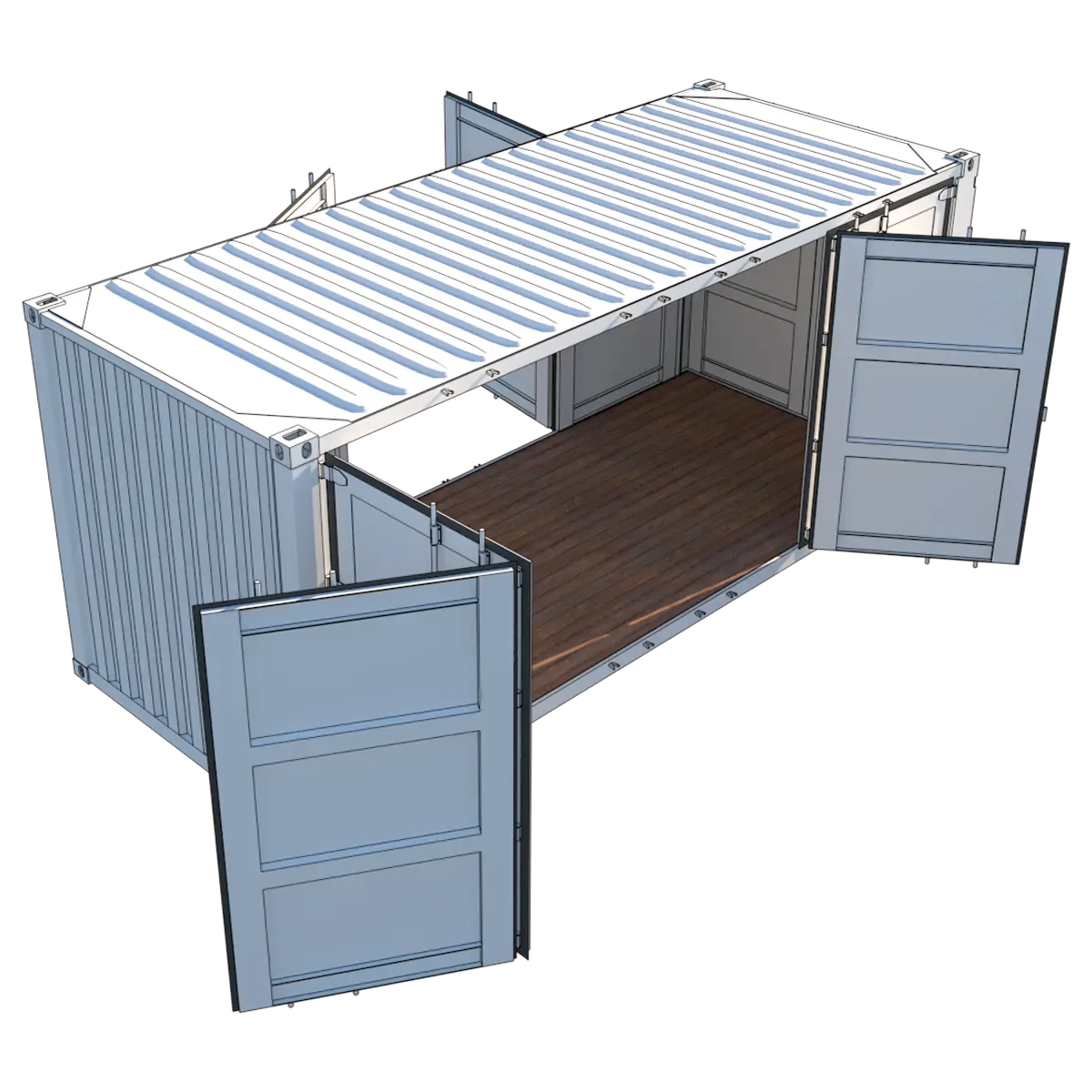 Container de stockage 20 pieds Open Side Double Porte