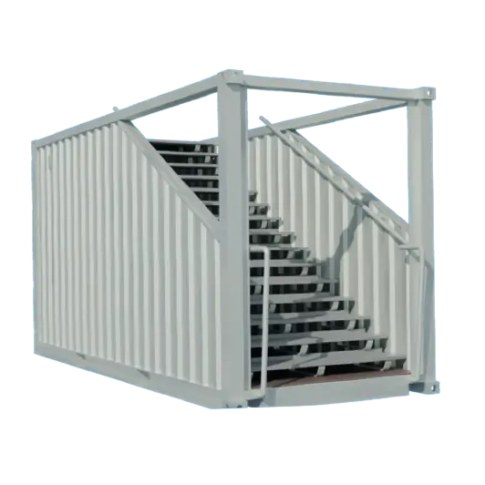 Container maritime 20 pieds escalier