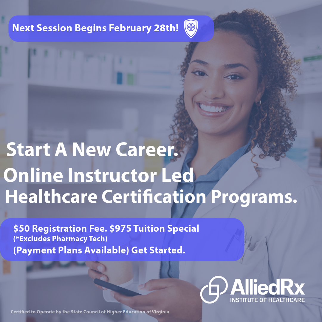 AlliedRx Institute of Healthcare 100% Online and Campus Healthcare Certification Programs