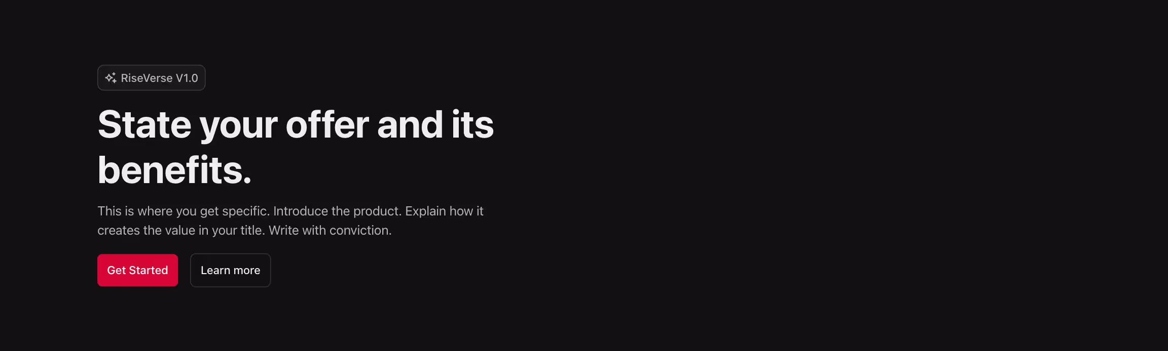 Header component with content to the left.