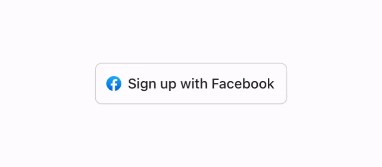 A secondary button for Facebook authentication.