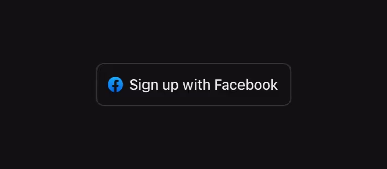 A secondary button for Facebook authentication.