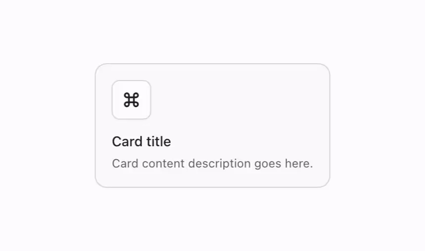 A card with an icon positioned at the top.