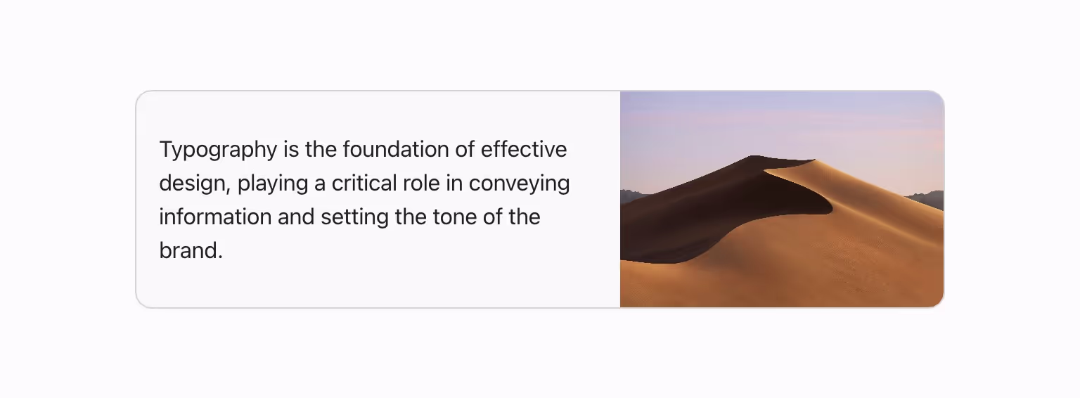 A card with an image positioned on the right side.