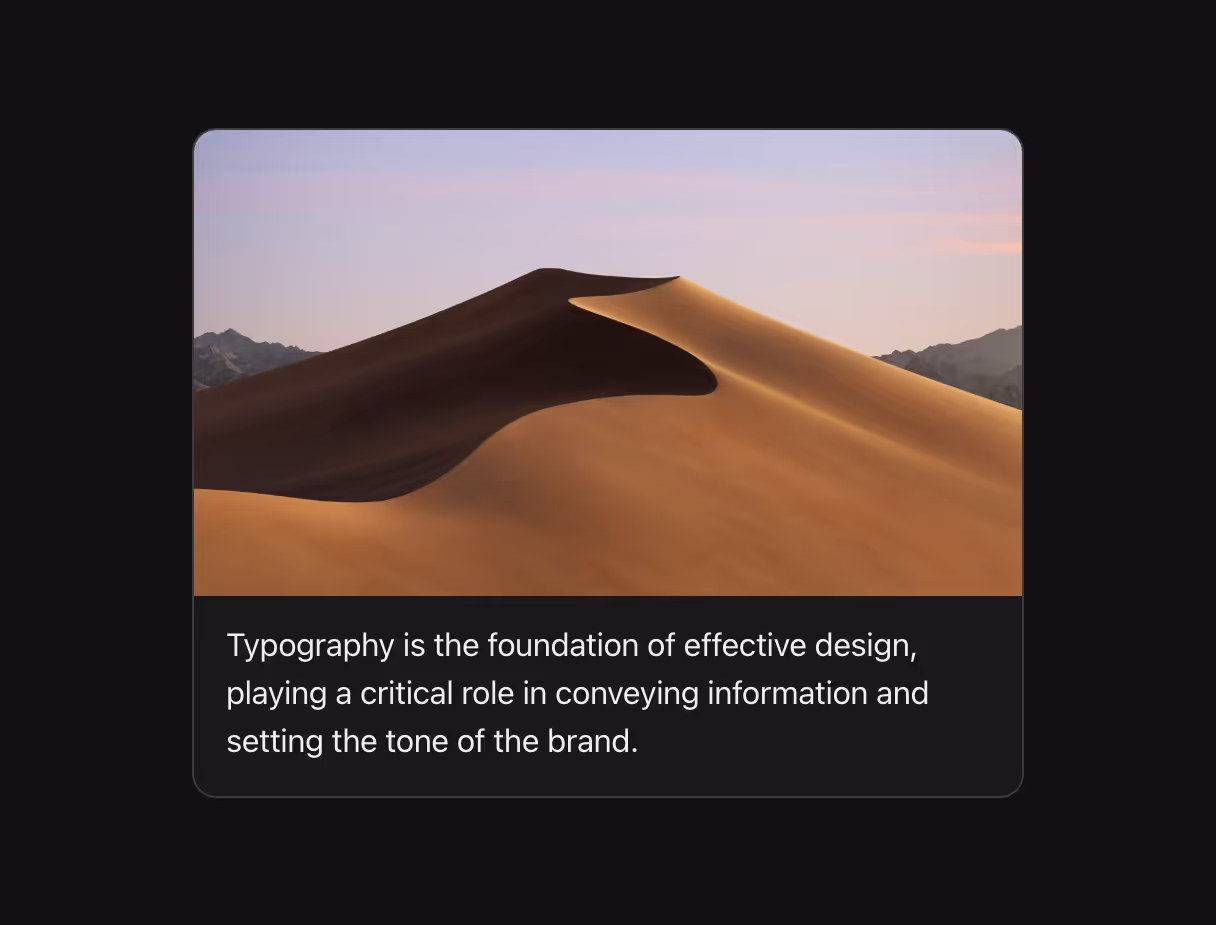 A card with an image positioned at the top.