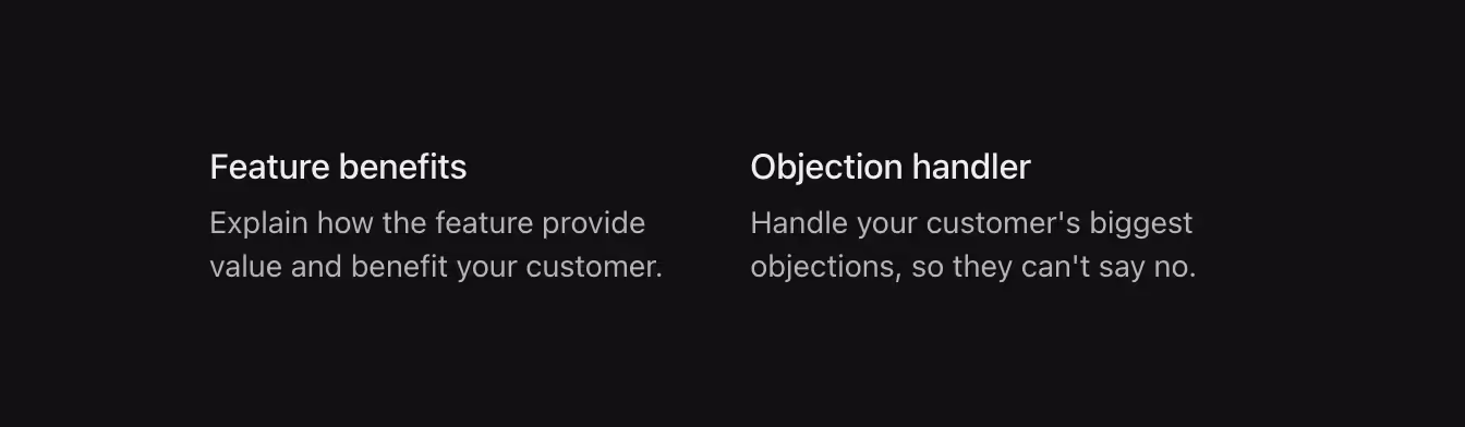 A two-column layout to compare items side by side.