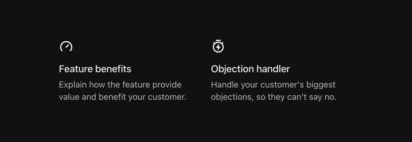 A vertical list with icons on the left side of each item.