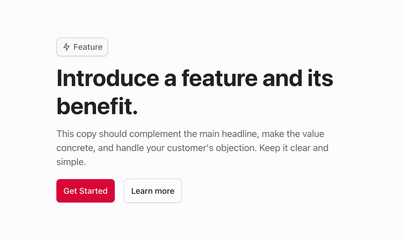A left-aligned heading with a group of buttons for actions.