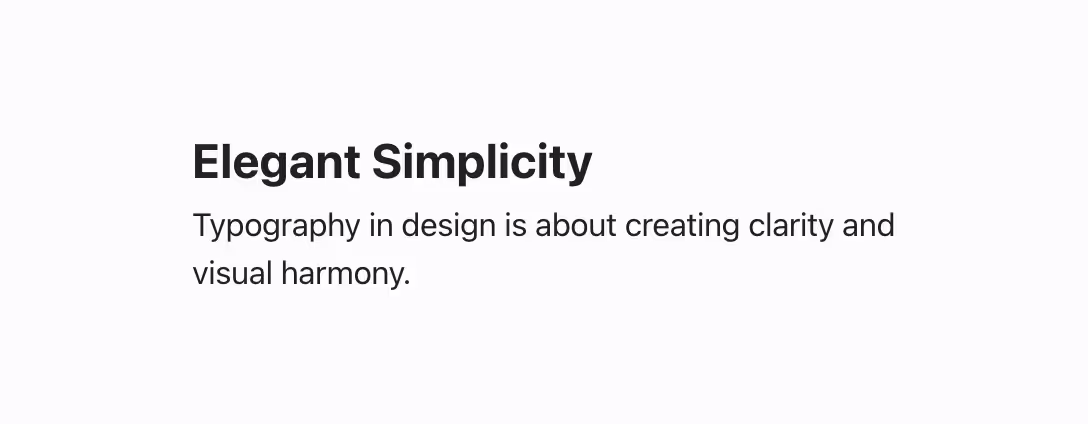 A left-aligned text block with a heading style h5 and supporting subtext size regular.