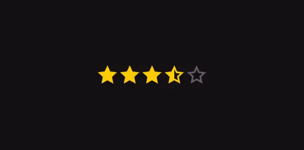 A star rating system for feedback or reviews.
