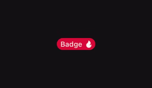 A badge with an icon positioned on the right side.