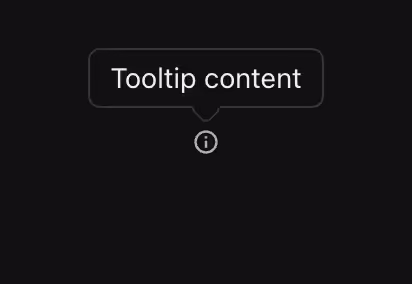 A tooltip that appears above the associated element.