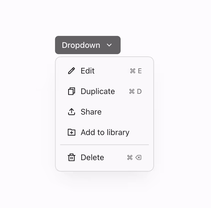 A dropdown menu with a neutral tone for subtle styling.