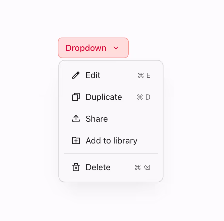 A secondary style dropdown menu for alternative actions.
